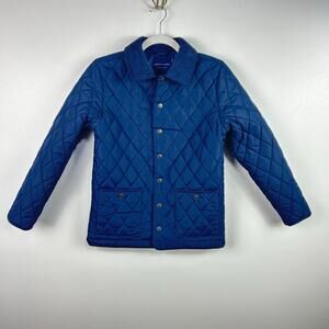 NEW Janie & Jack Boys Navy Blue The Quilted Barn Coat Jacket Kids Size 10/12